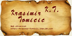 Krasimir Tomičić vizit kartica